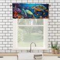 thumbnail image 3 of Sea Turtle Window Curtain Valance Blue Teal Ocean Fish Underwater Animal Coastal Theme Window Valance for Living Room Bedroom, Kitchen Valance Rod Pocket Window Curtain 54 by 18 in, 1 Panel, 3 of 6