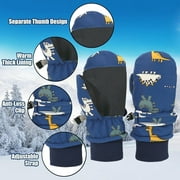 Hwmodou Warm Toddler Mittens Walsking Kids Winter Gloves Snow Ski Cold Weather Insulated Outdoor Snowboard Gloves Boys Girls Youth