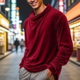 thumbnail image 2 of SUYIDA Men's Turtleneck Thermal Top, Long Sleeve Velvet Crewneck Tee, Breathable Warm Comfortable Fashion Shirt, 2 of 6