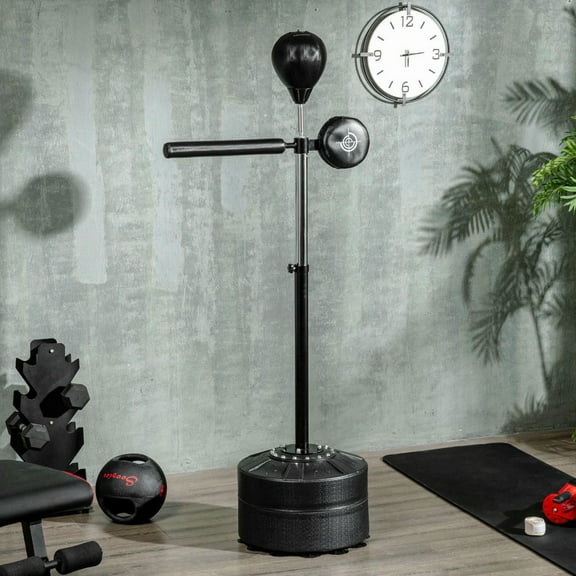 YYAo Punching Bag with Suction Cups and 64-81in Adjustable, Boxing Bag Set with Stand for Teenagers and Adults, Black