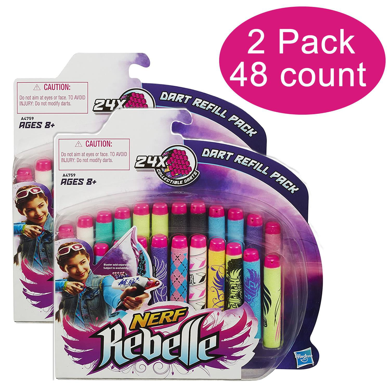 NERF Rebelle Dart Refill 24ct Soft Bullet Secrets Spies Battle War Game Girl for sale online 