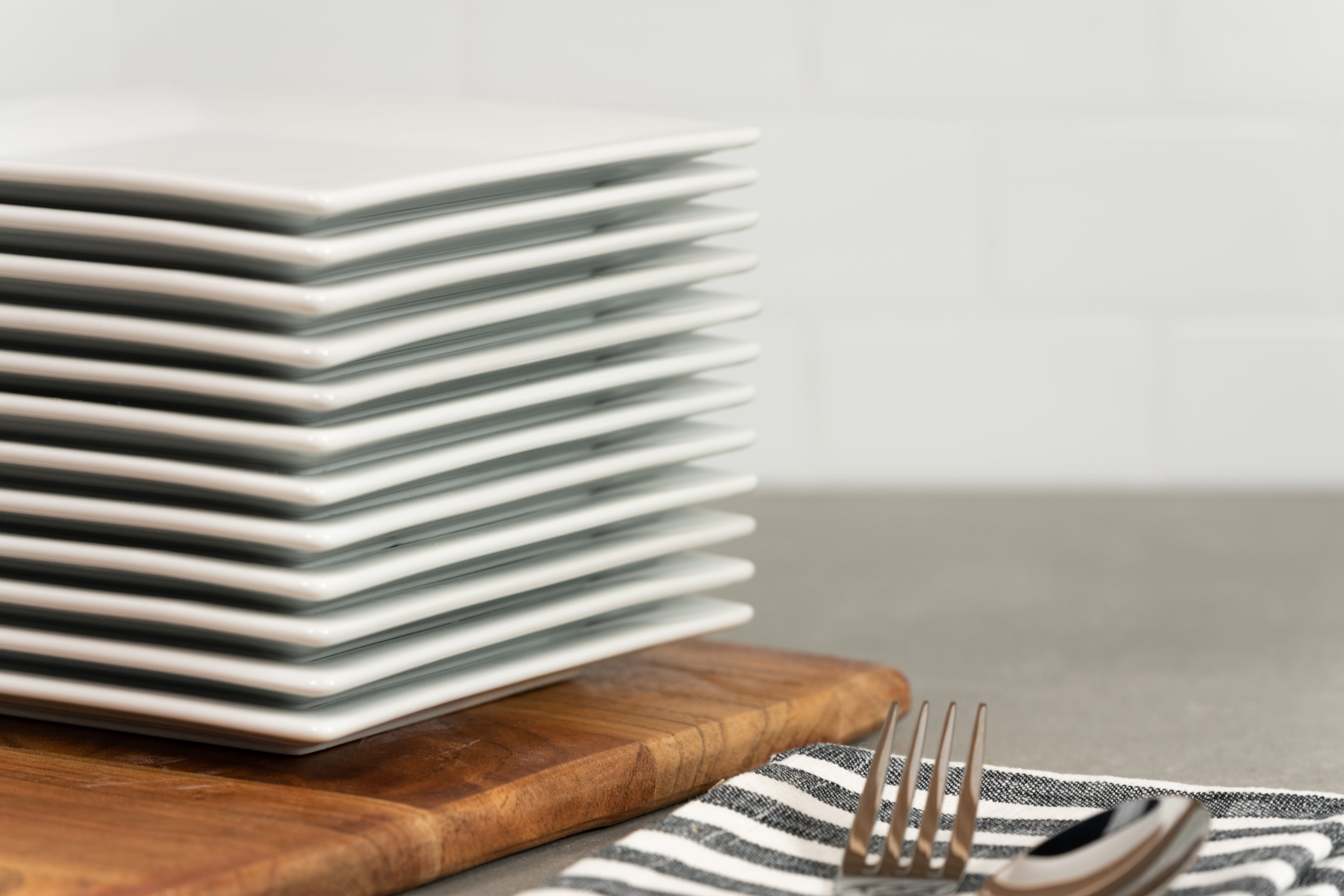 10 Strawberry Street Catering Pack 6" Square Ceramic Appetizer Plates, Set of 12