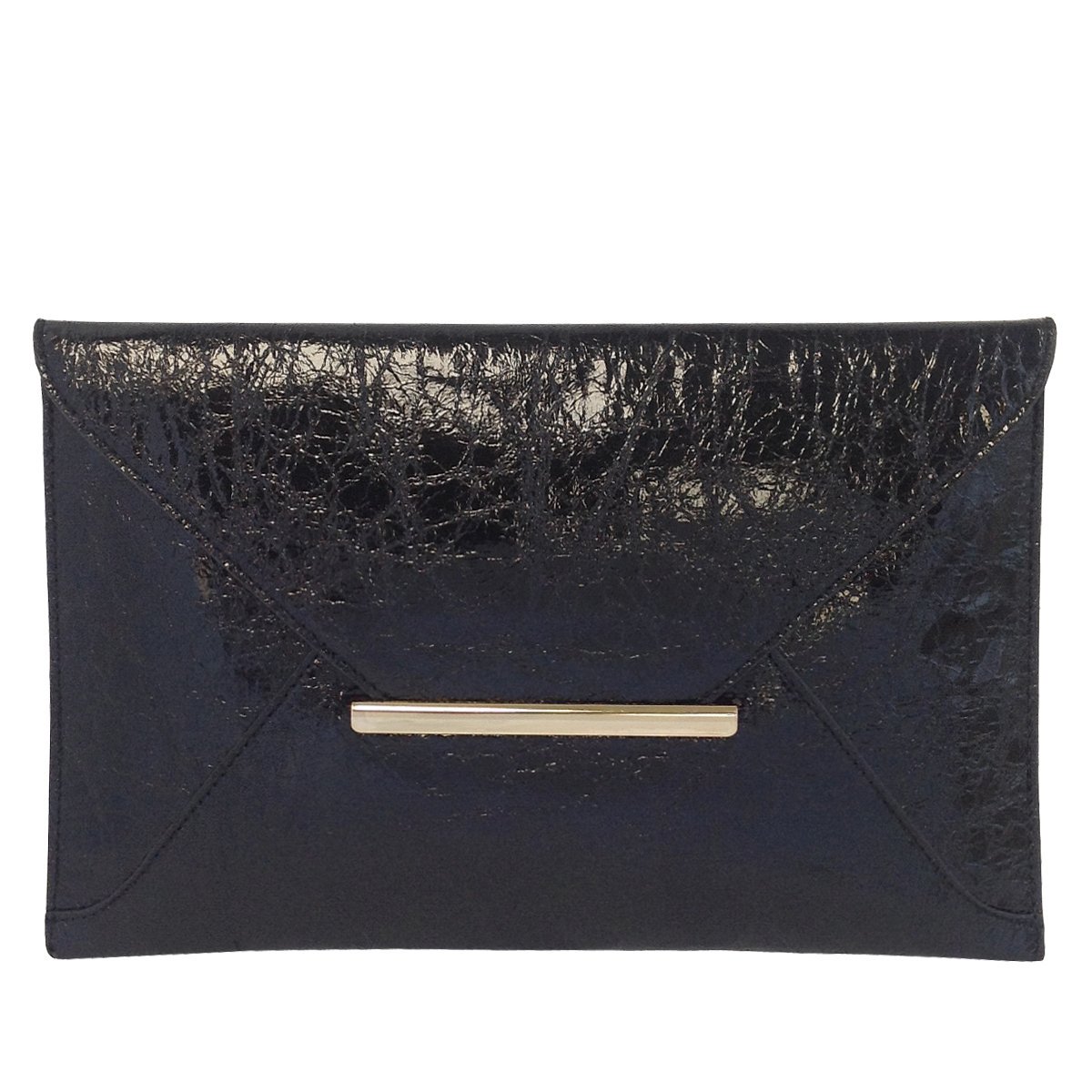 New Crushed Metallic Envelope Clutch