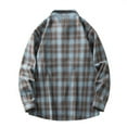thumbnail image 3 of Aimik 2025 Men's Plaid Flannel Shirts Long Sleeve Regular Fit Button Down Causal Shirts-Blue XL, 3 of 5