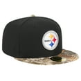 thumbnail image 3 of Men's New Era Black Pittsburgh Steelers Active Two-Tone Camo 59FIFTY Fitted Hat, 3 of 6