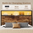 thumbnail image 2 of Bolvdo Twin Size Bed Frame with 2-Tier Bookcase Headboard, Charging Station & LED Lights, 4 Storage Drawers, Heavy-Duty Metal Support, Noise-Free, No Box Spring Needed, Brown, 2 of 7