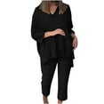 thumbnail image 1 of Mujeres Casual Verano Sólido Manga larga Tops y pantalones largos Conjunto de dos piezas Traje Wmkox8yi  bvn2647, 1 of 9