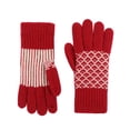 thumbnail image 1 of GDREDA Gants d'Hiver Tricotés avec Design Extensible à Doigts Complets pour Hommes Femmes et Adolescents Accessoire Confortable Chaud Froid Rouge, Taille Unique, 1 of 2