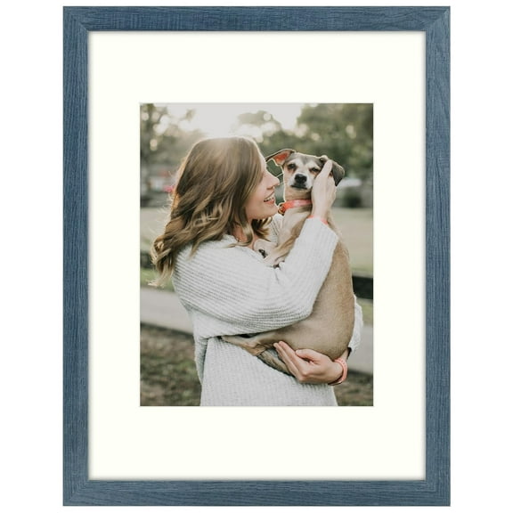 Golden State Art 12x16 Blue Picture Frame Matted to 8.5x11 Photos