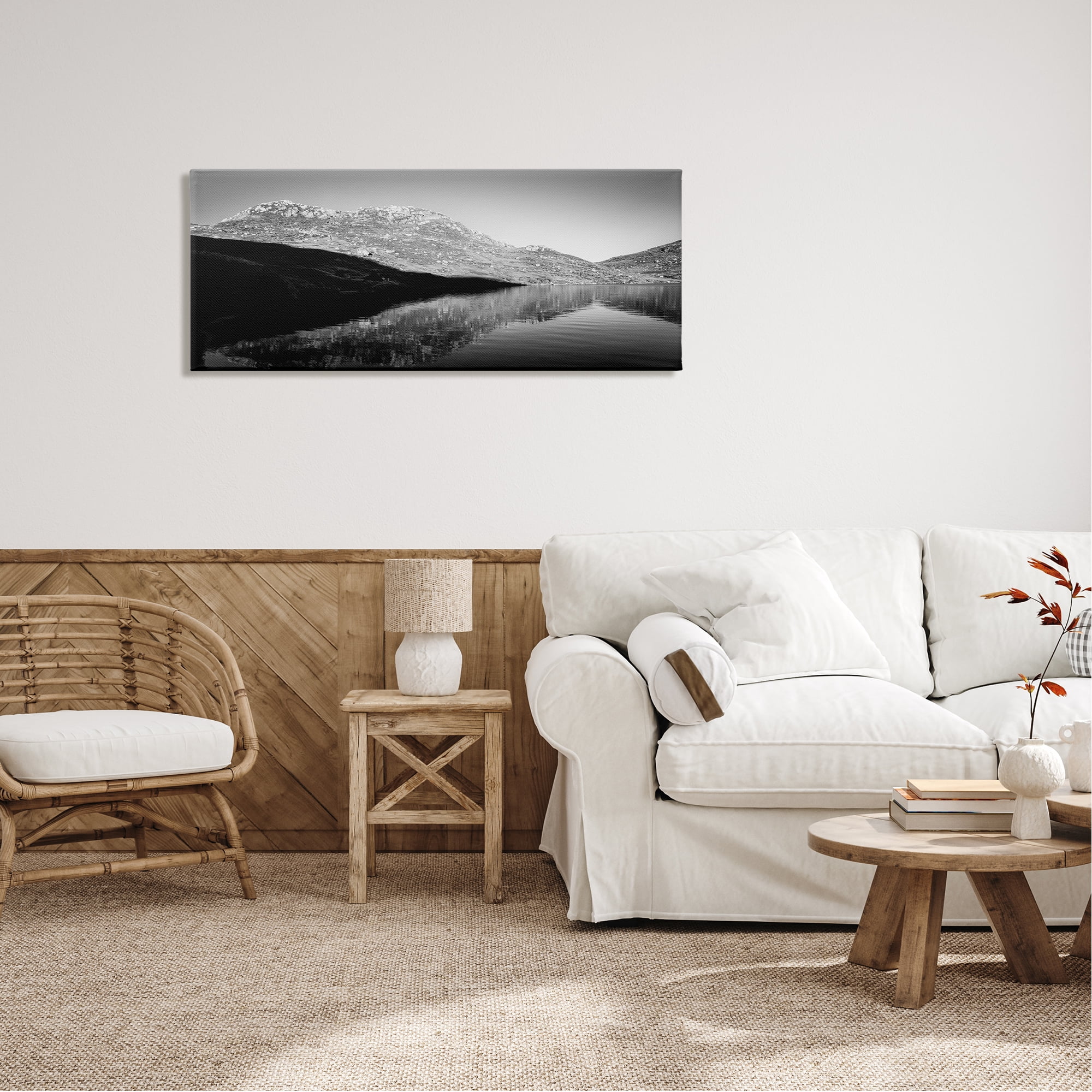 Stupell Industries Dark Lake Landscape Nature Photography Gallery Wrapped Canvas Print Wall Art, 48 x 20