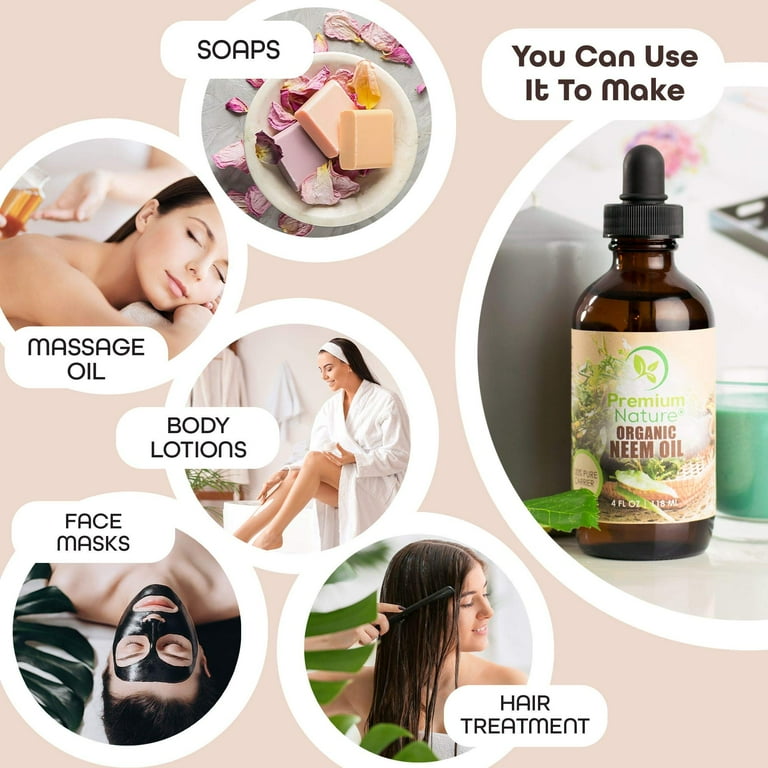 Neem Oil for Skin Neem Oil for Hair Need Oil 100 Pure Neem Oil Cold Pressed Neem Oil for Essential Oil Mixing Neem Oil for Plants Neem Cake Massage