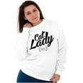 thumbnail image 4 of Cat Lady Officially Certified Funny Women Plus Size Crewneck Sweatshirt Brisco Brands 4X, 4 of 5