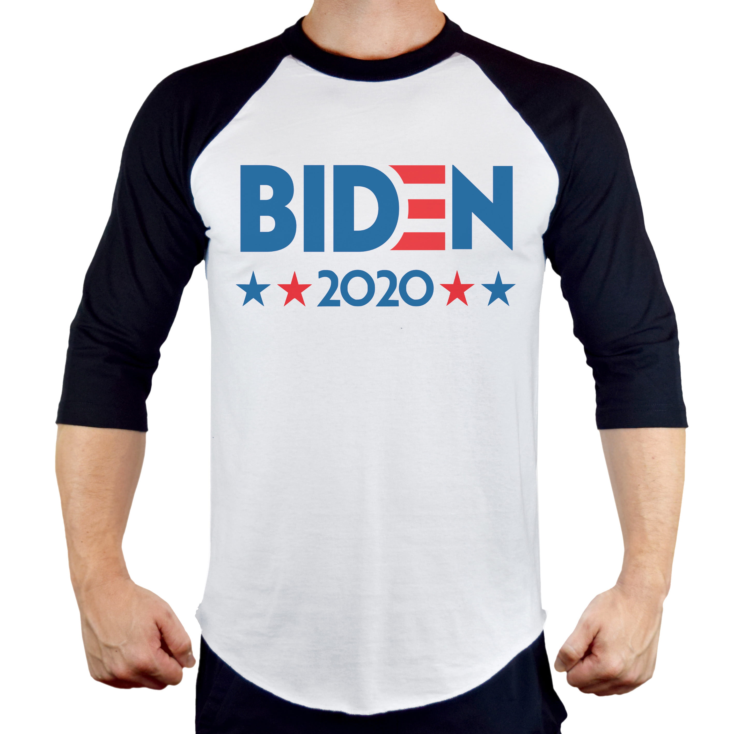 Men's Biden 2020 B1678 PLY Raglan Baseball T-Shirt Large White ...