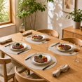 thumbnail image 4 of Unique Bargains 2 Pcs Oval Bamboo-like Texture Placemat Light Beige, 4 of 5