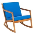 thumbnail image 4 of SAFAVIEH Vernon Outdoor Patio Rocking Chair, Natural/Royal Blue, 4 of 11