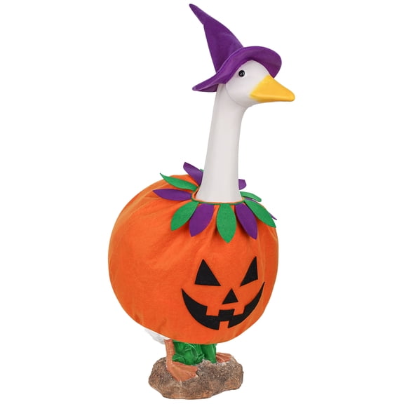 Halloween Porch Goose Outfits, Pumpkin Costume Porch Goose Clothes Silly Lawn Goose Outdoor Garden Decor