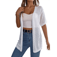 thumbnail image 1 of Cárdigan de Verano para Mujer, Corta, Cuello en V, Crochet, Suelto, Frontal Abierto, , para Cubrirse. XL, 1 of 7