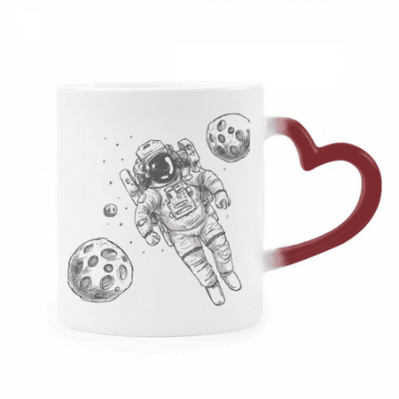 

Universe Alien Monster Astronaut Heat Sensitive Mug Red Color Changing Stoneware Cup