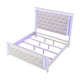 thumbnail image 2 of Queen Bed In Milky White With Crystal Like Vivacity, Modern Headboard And Lighted Feature For Bedroom White, Style Bewilderment, 2 of 2