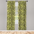 thumbnail image 4 of Ambesonne Garden Window Curtains, Continuous Flowers Leaves, Each 28" W x 84" L, Avocado Green White and Grey, 4 of 4