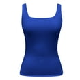 thumbnail image 5 of Pimfylm Womens Square Neck Tank Top Sleeveless Summer Basic Tops Sharp Collection(Blue,L), 5 of 6