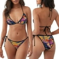 thumbnail image 3 of Naloa Colorful Gecko Jungle Art Print Women Halter Bikini Set ,Two Piece Triangle Swimsuit,Tie Bathing Suit,Sexy Triangle Two Piece Swimwear, 3 of 5
