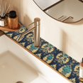 thumbnail image 2 of Yayeee Faucet Mat for Kitchen Sink 30" Diatomite Long Splash Guard Pad, Green Peacock Pattern, 2 Pack, 2 of 7