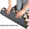 thumbnail image 3 of Brown and White Checkerboard Pattern Hot Yoga Mat Towel Non Slip for Hot Yoga - Quick-Drying Yoga Mat Cover with 4 Corner Pockets with Travel Bag - Hot Yoga Towel Non Slip 70"x26", 3 of 6