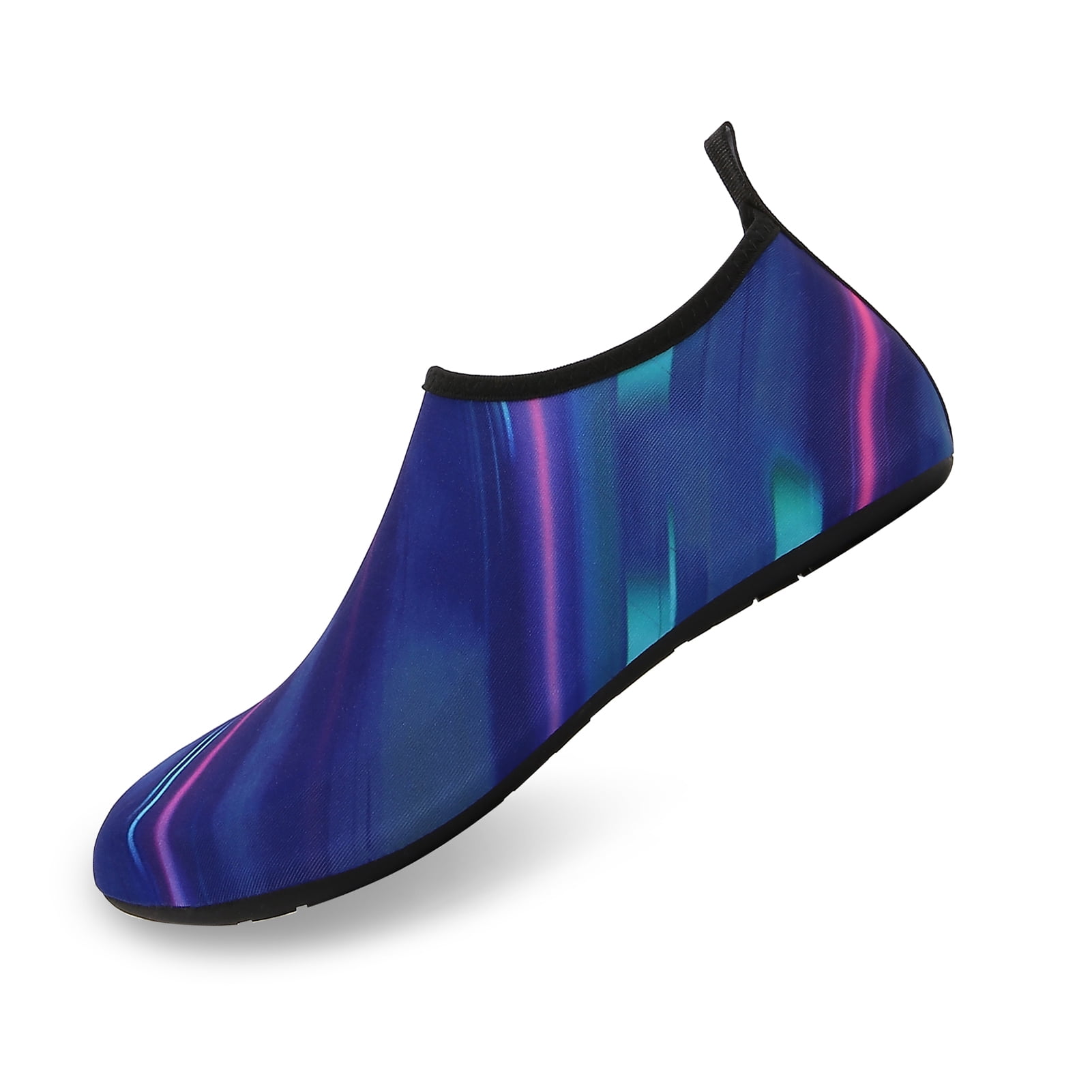 Men and Women a Slip On Barefoot Quick-Dry Beach Aqua Yoga Water Shoes (Laser Glare/Navy, 11-12 Women/9.5-10 Men)