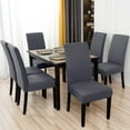 thumbnail image 2 of Dining Room Chair Covers Set of 4, Stretch Solid Color Parsons Chair Slipcovers Spandex Removable Washable Kitchen Chair Protector Cover for Dining Room, Hotel, Ceremony(Grey), 2 of 6