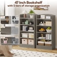 thumbnail image 3 of YQ JENMW 5-Tier Bookshelf,Storage Organizer Bookcase with Open Shelf,For Living Room,Bedroom,Home Office, 3 of 7