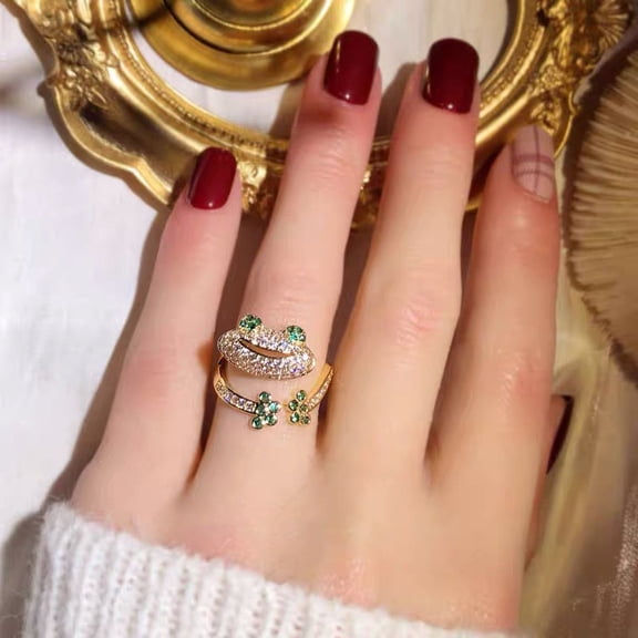 Womens Adjustable Frog Ring Copper Material Playful Jewelry Inspired By Japanese And Korean Animal Design Durable Gift