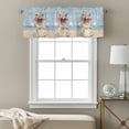 thumbnail image 3 of Puppy Beach Valance Curtain Summer Watercolor Dog Bag Beach Ocean Sky Window Valances Rod Pocket Short Curtains Window Treatments for Kitchen Bedroom Bathroom Laundry 54" x 18", 3 of 9
