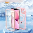 thumbnail image 3 of Allytechgroup iPhone 15 Case Magsafe, Mangetic Back Cover Wireless Charging Support Kickstand Ring Holder Anti-Scratch Phone Case for Apple iPhone 15, Pink, 3 of 6
