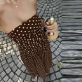 thumbnail image 5 of XUNKUSGA Cocktail Dresses for Women Trendy Polka Dot Strapless Womens Maxi Dress Casual Smocked Tube Top Swing Flowy Wedding Guest Dress,Brown,L, 5 of 9