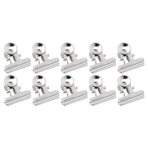 10Pcs Metal Bulldog Grip Clip Food Sealer Bag Clamp Paper Document Ticket Binder