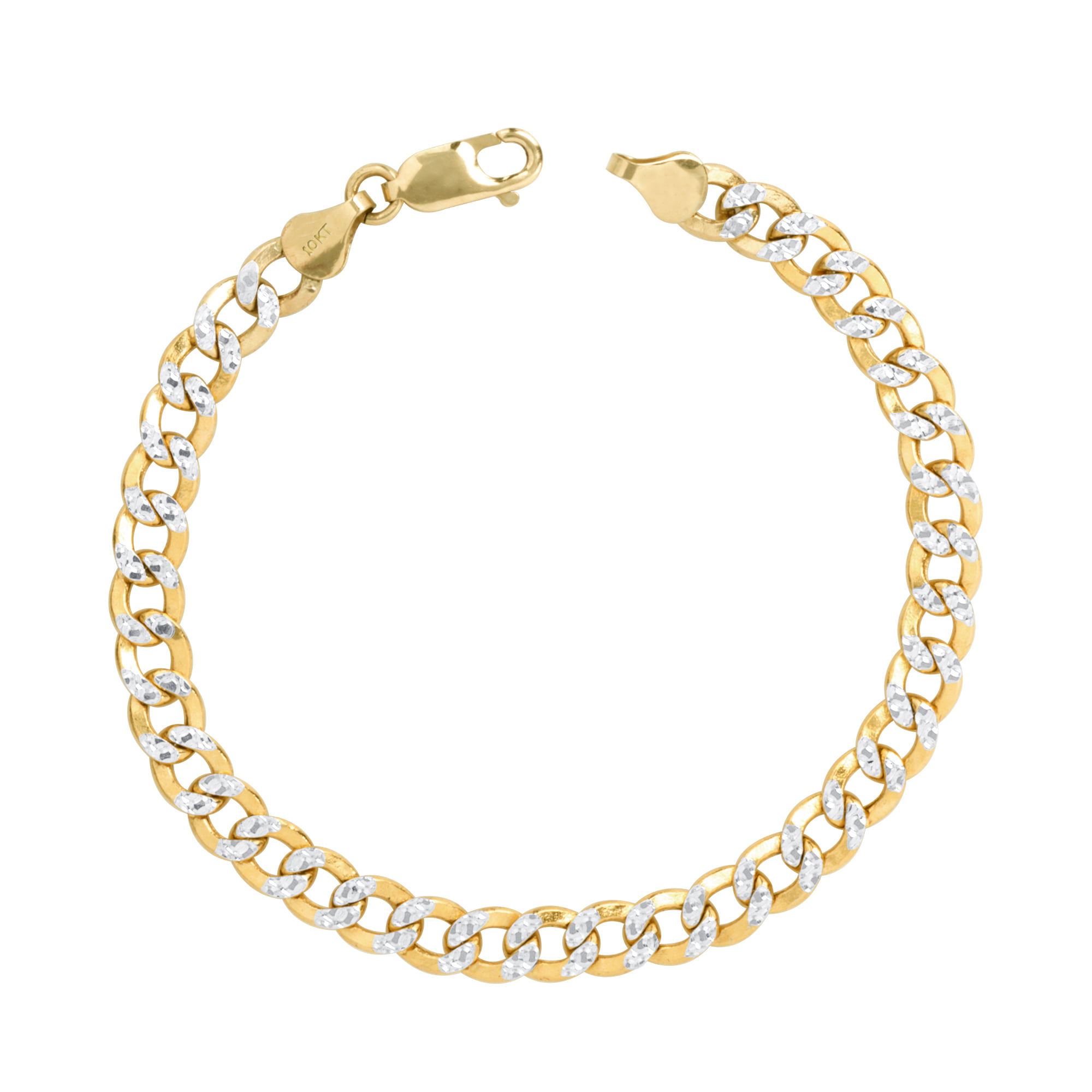 Details about   10K Yellow Gold Mens Womens 4.5MM Figaro Chain Bracelet 7" 9" 