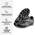 thumbnail image 2 of Vizari Youth Firm Ground Soccer Cleats – Comfortable, Durable Outdoor Soccer Shoes for Boys and Girls, Black, 1.5, 2 of 6