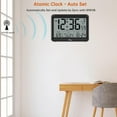 thumbnail image 2 of Atomic Digital Wall Clock Battery Operated, Self-Setting, Large Display with Temperature, Date, Day of The Week, Silent Wall Mount Digital Clock, 4 Time Zones, DST, 2 of 8