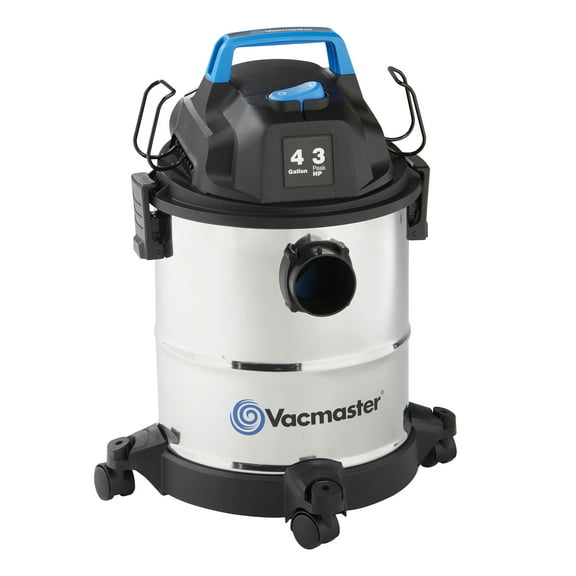 Vacmaster MVO407S 4-Gallon 3 Peak HP† Stainless Steel Wet/Dry Vacuum