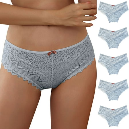 

ZMHEGW 12 Packs Underwear Women Tummy Control Crochet Lace Lace Up Panty Hollow Out Panties