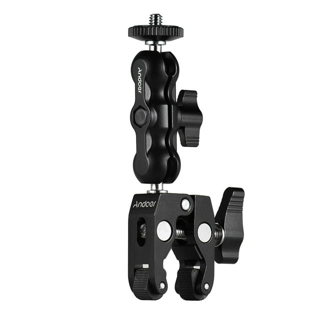 Andoer Multi-functional Clamp Ball Mount Clamp Articulating Friction Arm Super Clamp with 1/4 Inch Screw for Monitor LED Video Light Flash Light Microphone
