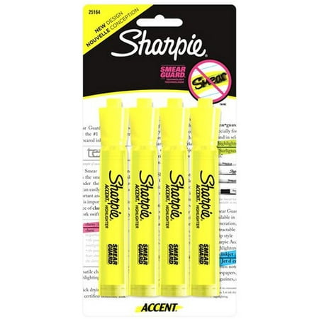 Sharpie Tank Style Highlighters, Chisel Tip, Assorted, 4