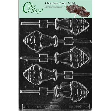 Chocolate Whip Cream - Cybrtrayd Life of the Party K026 Ice Cream Sundae Sunday Whipped Cream Lolly Chocolate Candy Mold in Sealed Protective Poly Bag Imprinted with Copyrighted Cybrtrayd Molding Instructions