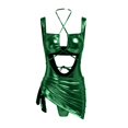 thumbnail image 3 of Gibobby Trajes de Baño para Mujer 2024 Traje de baño metálico de 2 piezas para mujer, conjunto de bikini con cordón triangular y falda de playa(Verde,G), 3 of 5