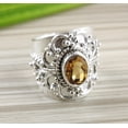 thumbnail image 3 of Navya Craft Citrine Oval Sterling Silver November Birthstone Handmade Statement Women Ring Size 9.0, 3 of 6