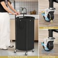 thumbnail image 5 of 110L Laundry Hamper with Wheels,Rolling Laundry Basket with Removable Bag,Round Iron Laundry Cart with Steel Frame and Handle,Dirty Clothes Hamper Organizer for Dorm,Laundry Room(Black), 5 of 14