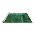 thumbnail image 2 of Ahgly Company Machine Washable Indoor Square Oriental Turquoise Blue Industrial Area Rugs, 6' Square, 2 of 4