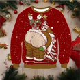 thumbnail image 3 of Sudadera con capucha para hombre de otoño e invierno con estampado 3D de Papá Noel, suéter divertido, parodia, moda, deportes callejeros, jersey informal para hombre, 3 of 5