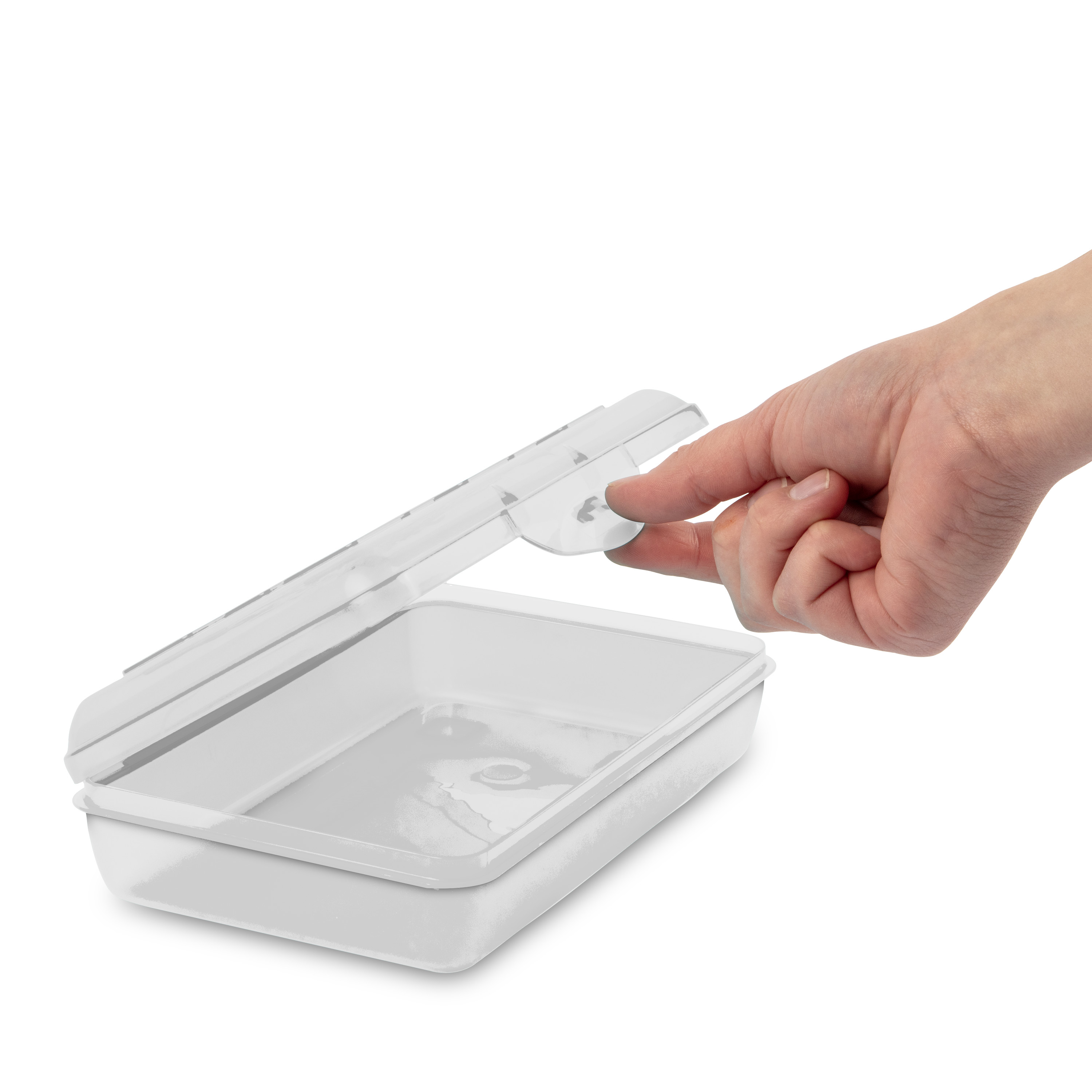 Caja de Lápices Pequeña Sterilite, Estuche de Plástico con Tapa con Bisagra y Cierre de Presión, Almacenamiento Portátil para Útiles Escolares, Transparente 7